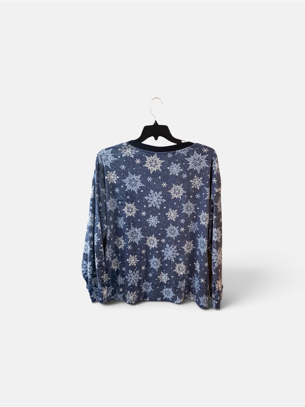 Nautica Women's 2 Piece Fleece Pajama Set, Dark Blue with Snowflakes Xlarge - Picture 3 of 7